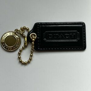Coach Black Patent Leather bag tag